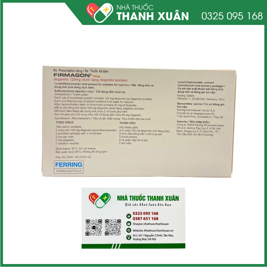 Firmagon 120mg - Thuốc điều trị ung thư tuyến tiền liệt